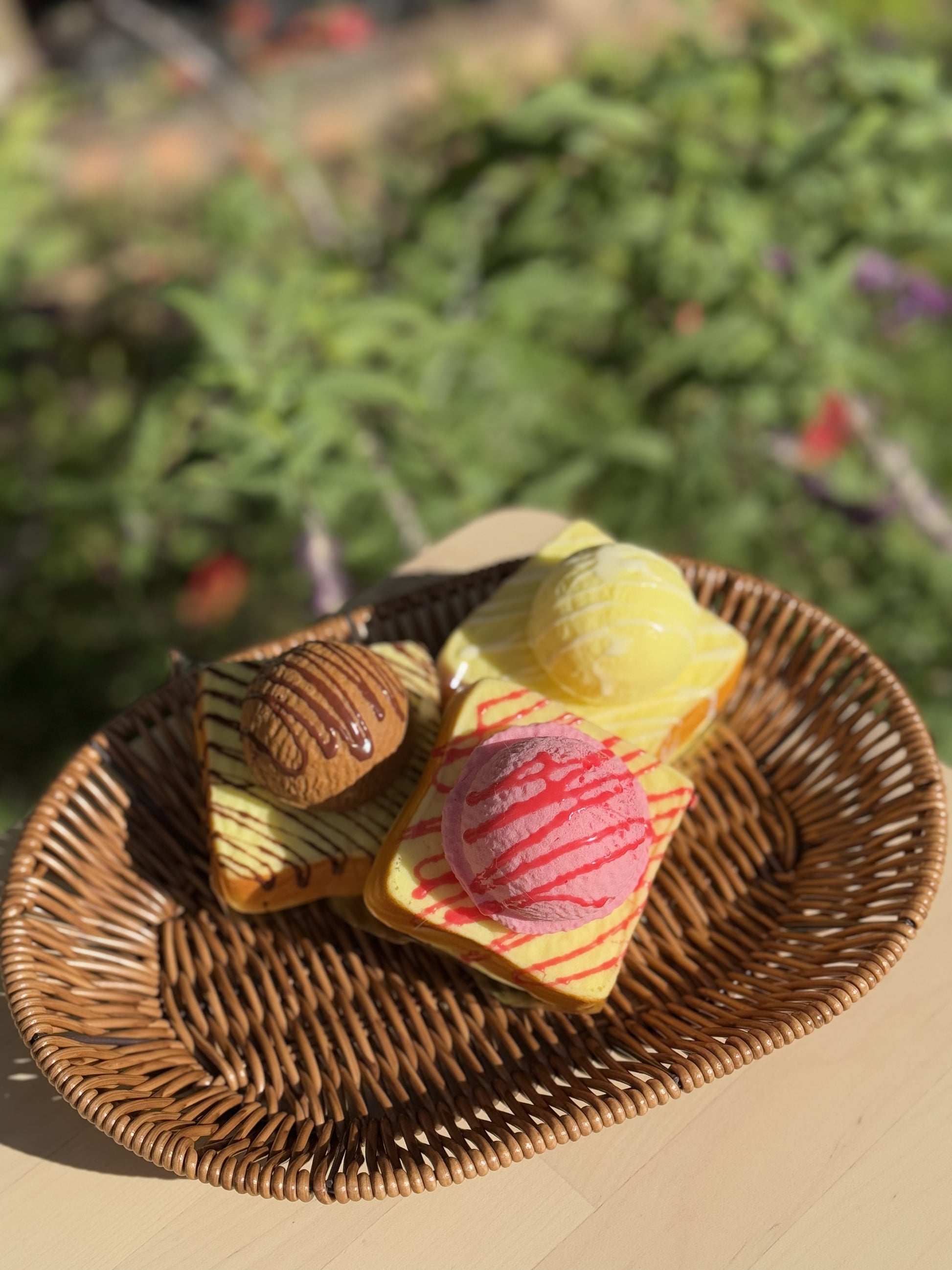 Ice Cream Toast Food Squishy – Realistic Multicolor Dessert-Inspired Piece